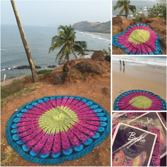 Kikiboheme Other - Boho 70 Inch Round Jewel Tone Tapestry Beach, Bed, Tablecloth, Wall Decor